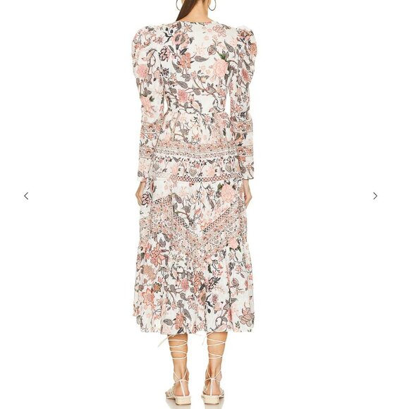 NWOT HEMANT AND NANDITA Tana Cut Out Midi Dress in Off White size small - Picture 2 of 6